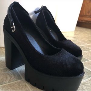 Black Suede Platforms